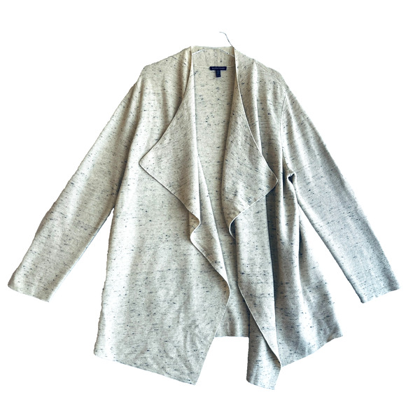 Eileen Fisher Cascading Cardigan XL Cream Organic Cotton Wool Lagenlook Capsule - Picture 2 of 7